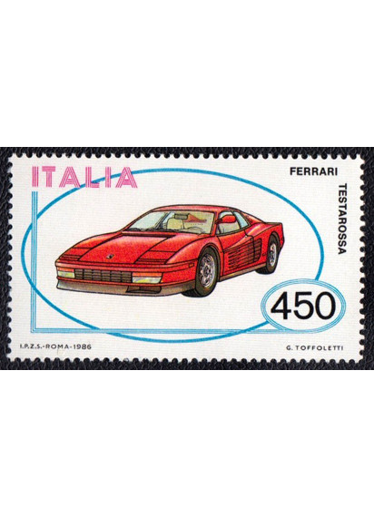 1986 - ITALIA  francobollo dedicato alla Ferrari Testarossa nuovo L. 450